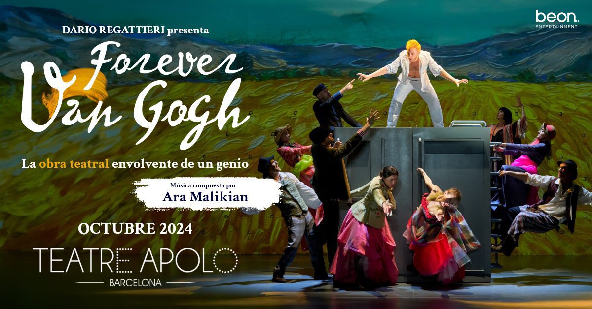 Portada de Forever Van Gogh para el Teatre Apolo con diseño moderno, mostrando colores vibrantes y gráficos atractivos que destacan su contenido principal.